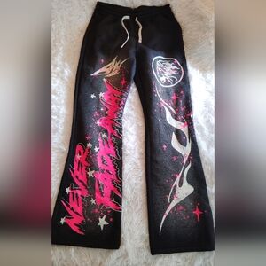 Men's Graphic Sweatpants Workout Joggers Track Pants Pockets Drawstring SZ:Med